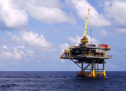 Offshore Production Platform in the Middle of Sea for Oil and Gas Production